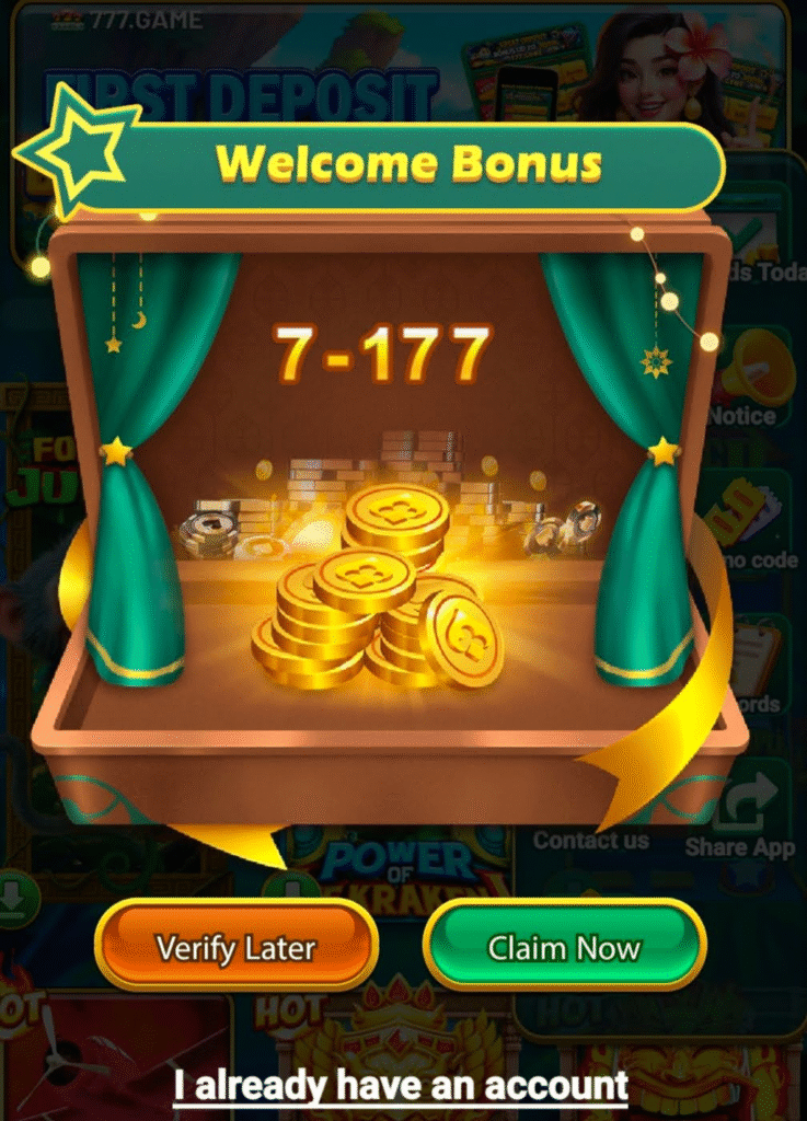 Neta Vip welcome Bonus claim 7 to 177